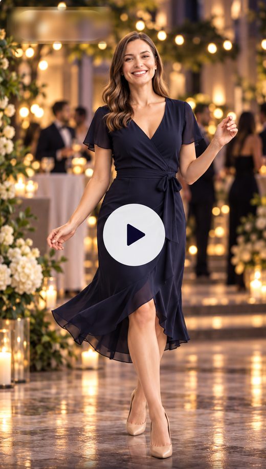 The same woman dancing at an evening event, a video clip